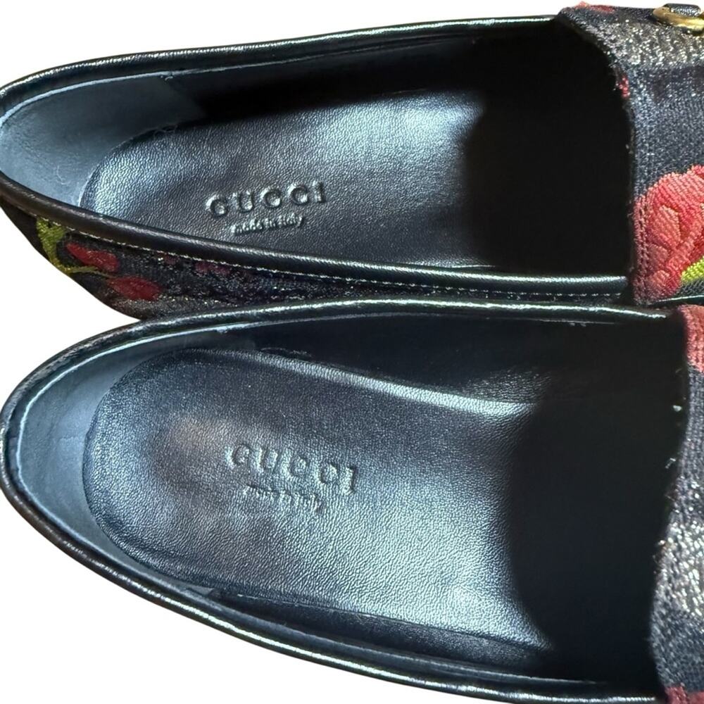 Gucci Jordaan Horsebit Slip On Loafers Floral Embroidered EU 38.5 US 8.5 - Picture 10 of 16